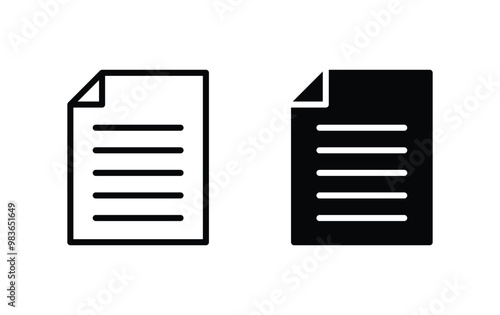 Document icon, document sign vector