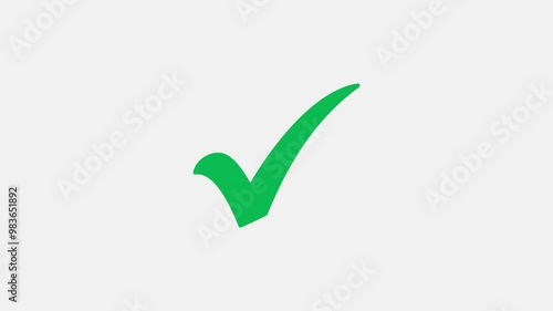 green checkmark symbol yes approve choice, Green check mark symbol and Red Cross symbol,
Check mark brush paint style symbol animation on white background, check icon, green checkmark, check box.