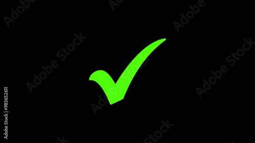 White and Green check mark on transparent background. Check mark symbol. approved tick mark icon,
Check mark icon animation , right mark icon. check box, tick box, green checkmark.