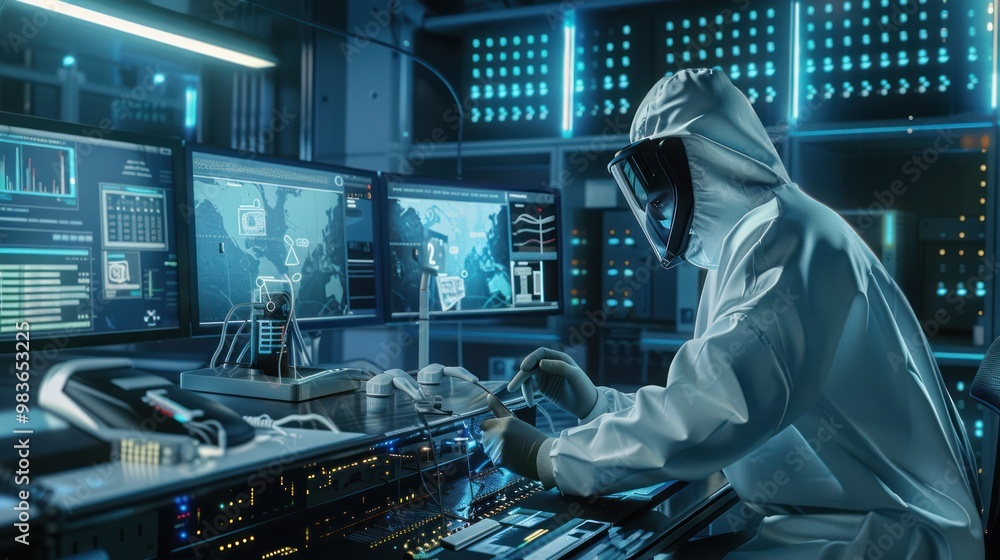 Scientist in a High-Tech Lab Scientist in a High-Tech Lab
