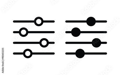 Control panel icon, filter icon vector 