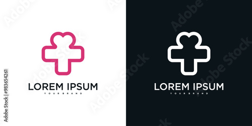Creative healthcare logo design template. Premium Vector
