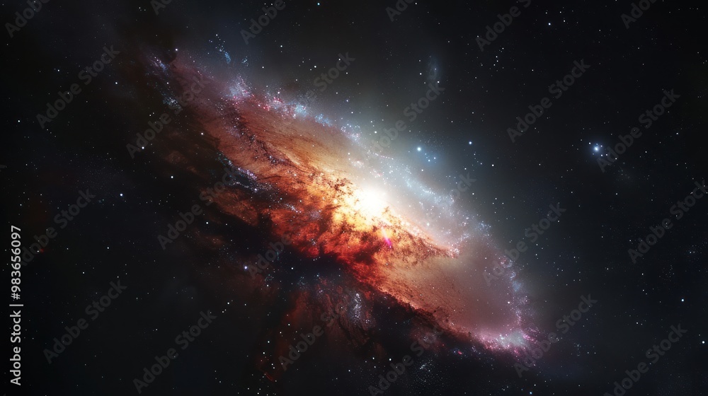 Fototapeta premium Cosmic Symphony: A Galaxy in Bloom