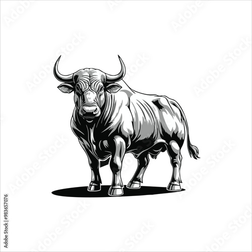 bull mascot logo design concept