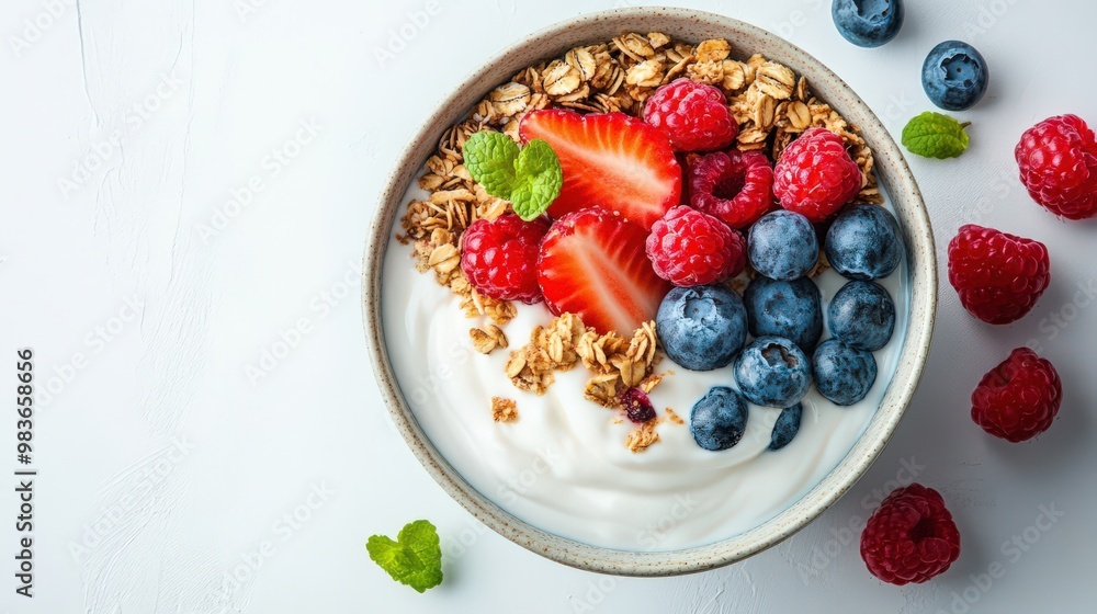 Healthy Yogurt Bowl with Fresh Berries and Granola Healthy Yogurt Bowl with Fresh Berries and Granola