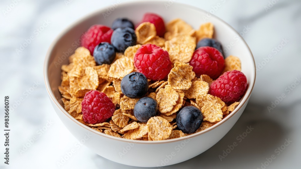 Fresh Breakfast Bowl with Berries and Cereal Fresh Breakfast Bowl with Berries and Cereal
