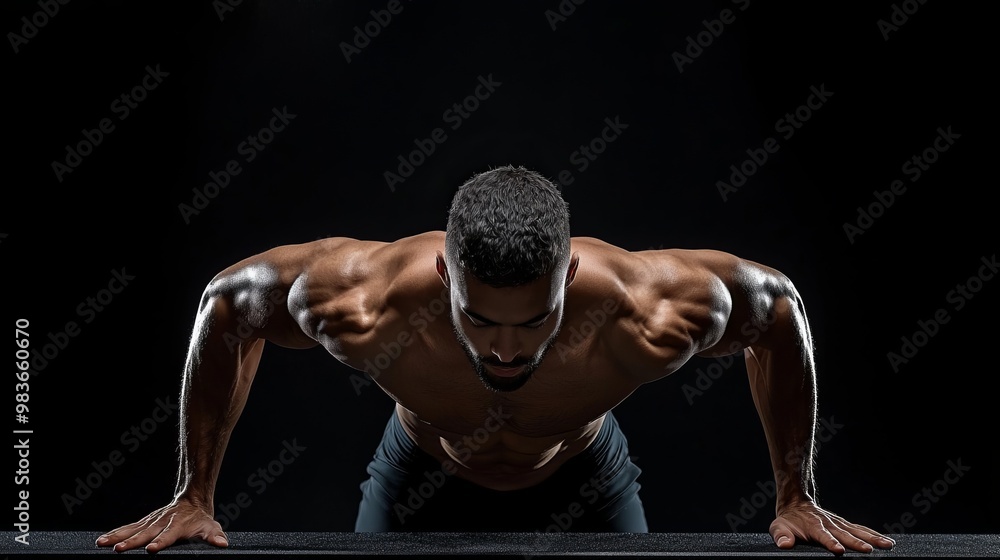 A man performing an impressive handstand push-up, showcasing strength and balance in a fitness routine, realistic, fitness, bodyweight exercise, high-quality :: bodyweight exercise, strength