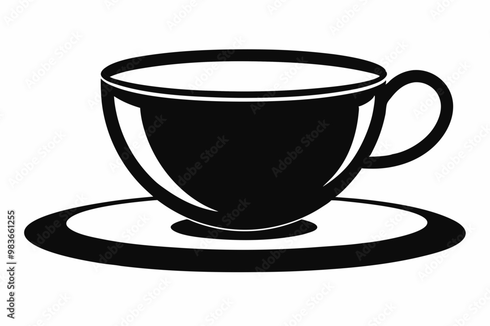 Tea cup icon, Hot drink icon, Tea cup silhouette, Vector Illustration Tea cup icon, Hot drink icon, Tea cup silhouette, Vector Illustration