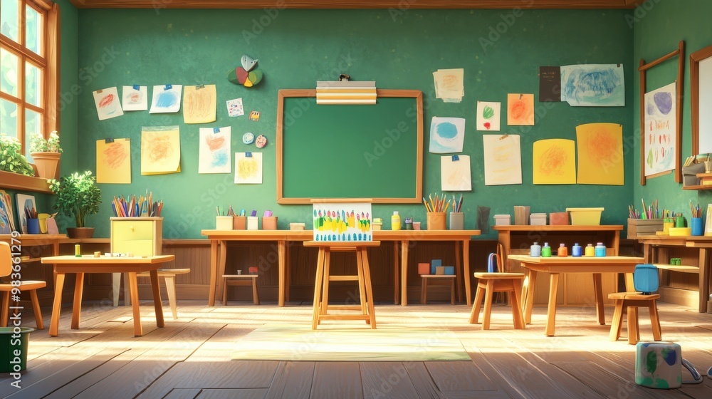 Bright and Cheerful Art Classroom for Children Bright and Cheerful Art Classroom for Children