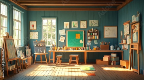 Cozy Art Studio with Natural Light and Creative Space