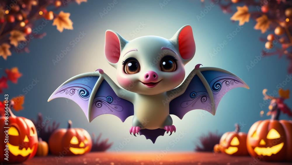 3D cartoon bat 3D cartoon bat