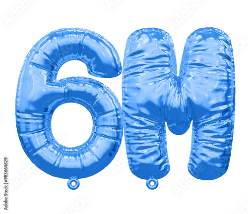 6M Follow Balloon Blue Number photo