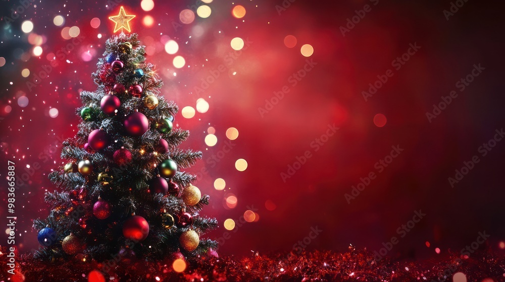 Christmas Tree with Ornaments and Lights Christmas Tree with Ornaments and Lights