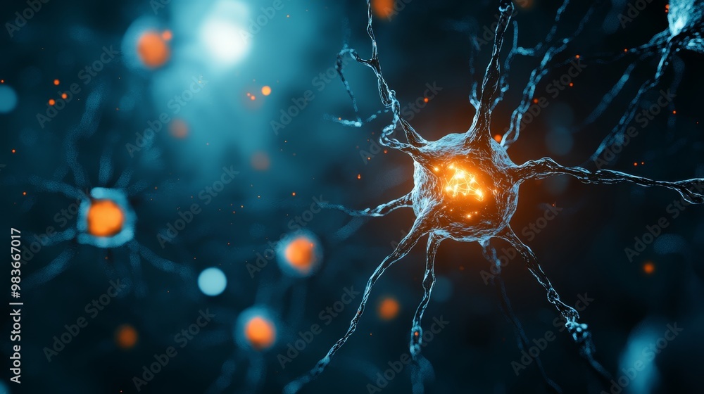 Abstract Neuron Cell Microscopic Image Abstract Neuron Cell Microscopic Image