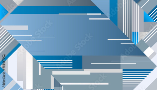 青色と灰色で組み合わせた幾何学模様の背景
