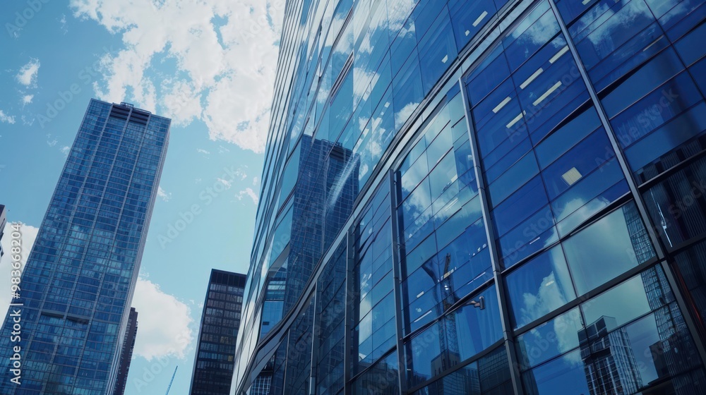 Glass Buildings Reflecting Sky in New York City Glass Buildings Reflecting Sky in New York City