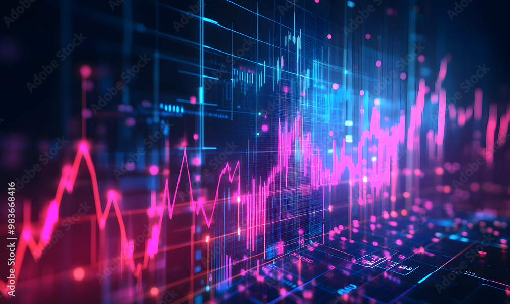 Futuristic Stock Market Chart with Glowing Data or Dynamic Financial Timeline for graphic background Futuristic Stock Market Chart with Glowing Data or Dynamic Financial Timeline for graphic background