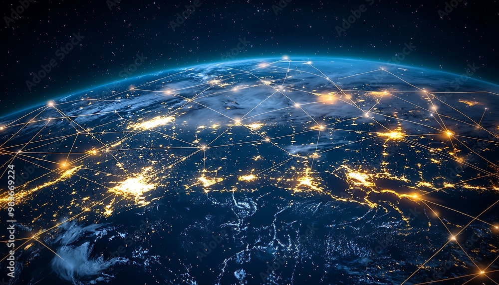 Urban landscapes globally interconnected by a symbolic digital network. Urban landscapes globally interconnected by a symbolic digital network.