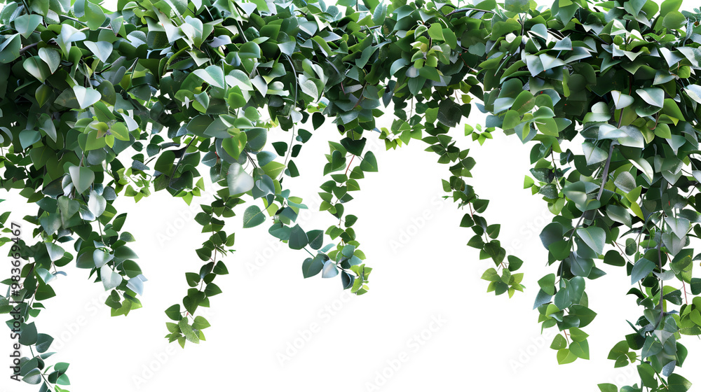 Lush Bush Ivy and Flowery Plants Cutout in 3D Rendering , Transparent Background Lush Bush Ivy and Flowery Plants Cutout in 3D Rendering , Transparent Background