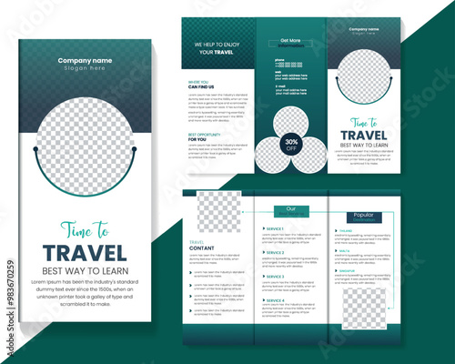 Travel agency tri fold brochure Design 
Tri fold travel brochure tamplate creative and professional travel agency tri fold brochure layout 
