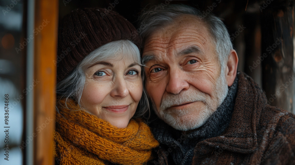 A senior couple smiles warmly at the camera. A senior couple smiles warmly at the camera.