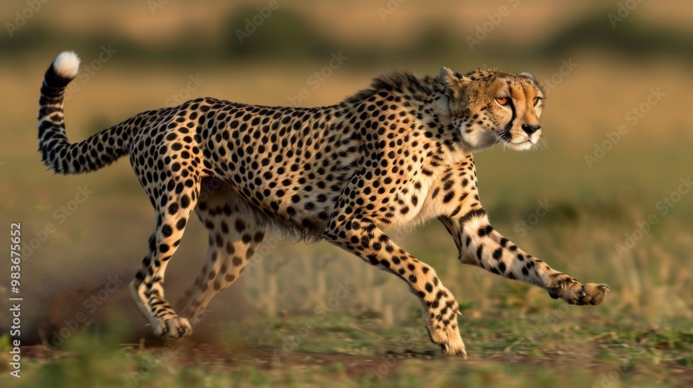 A sleek cheetah in mid-sprint across the savannah, its powerful muscles and intense gaze highlighting its incredible speed and agility. A sleek cheetah in mid-sprint across the savannah, its powerful muscles and intense gaze highlighting its incredible speed and agility.