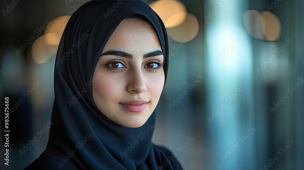 Close-up Portrait of a Woman Wearing a Black Hijab Close-up Portrait of a Woman Wearing a Black Hijab