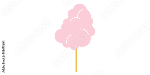 Cotton candy icon. Sweet dessert for web sites, logo. Vector illustration.
