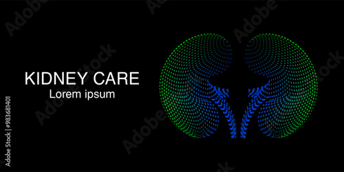 Creative style Human Kidney Logo silhouette design vector template isolated on dark background. abstract Kidney, Urology anatomy structure Vector illustration. EPS 10