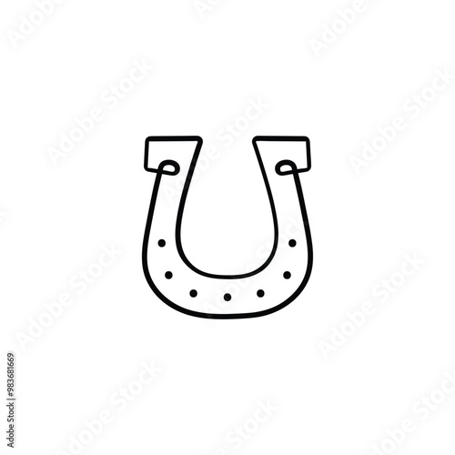 Horseshoe Line Style Icon Design