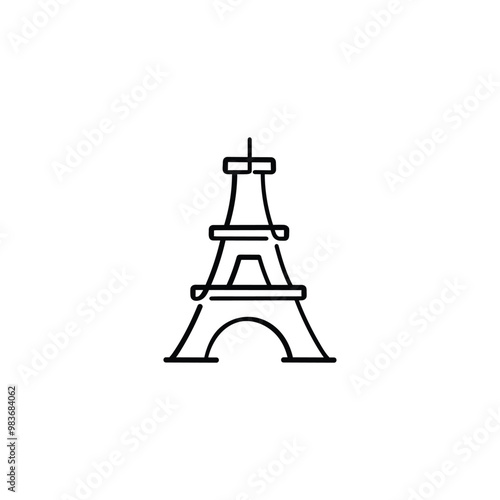 Wallpaper Mural Eiffel Tower Line Style Icon Design Torontodigital.ca