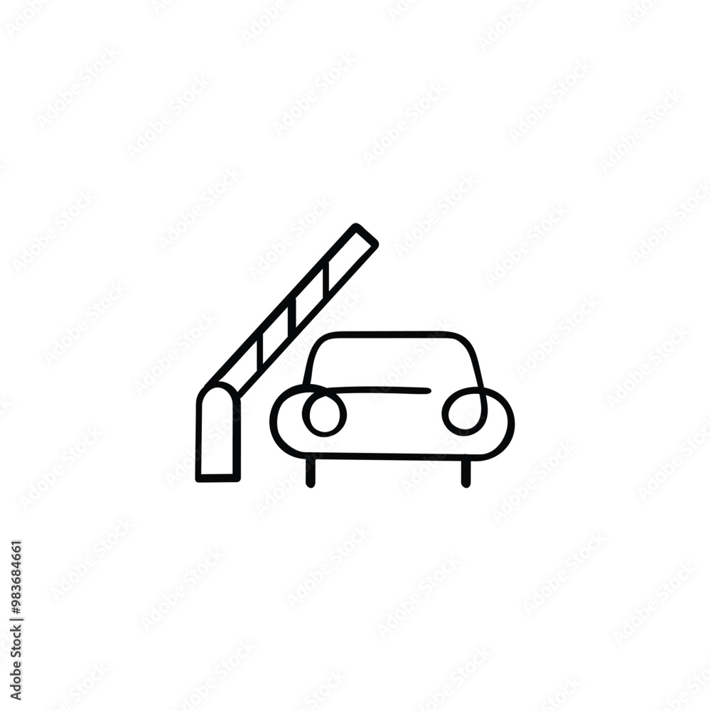 Toll Gate Line Style Icon Design Toll Gate Line Style Icon Design