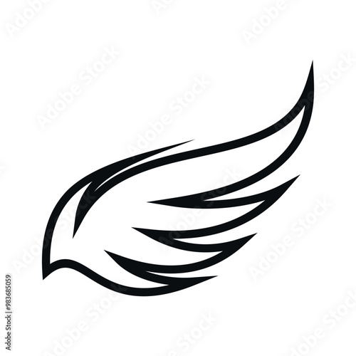 Wings symbol logo template design with creative element concept