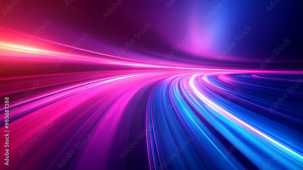 Abstract Representation of Fast Speed and Movement with Blue and Pink Light Streaks Abstract Representation of Fast Speed and Movement with Blue and Pink Light Streaks