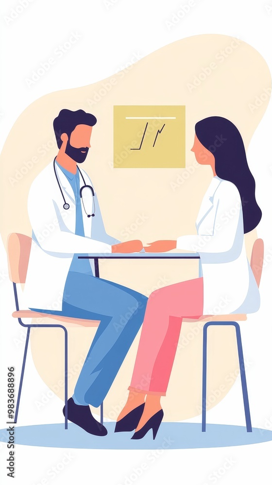 Indian doctor consulting with a patient in a modern clinic, highlighting healthcare and well-being Indian doctor consulting with a patient in a modern clinic, highlighting healthcare and well-being