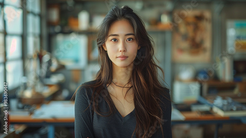 portrait of a woman with hair