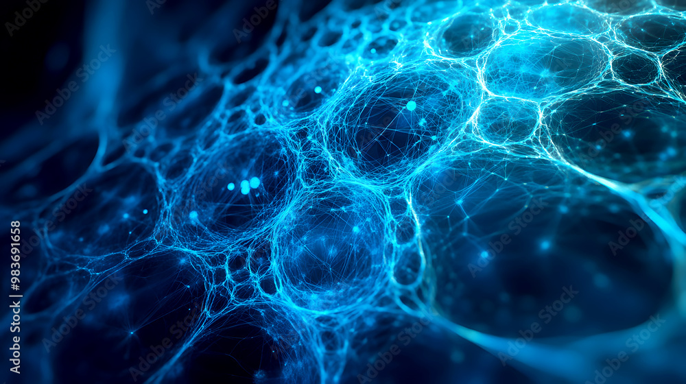 Geometric blue patterns pulsing and rotating, with a glowing plexus structure evolving Geometric blue patterns pulsing and rotating, with a glowing plexus structure evolving
