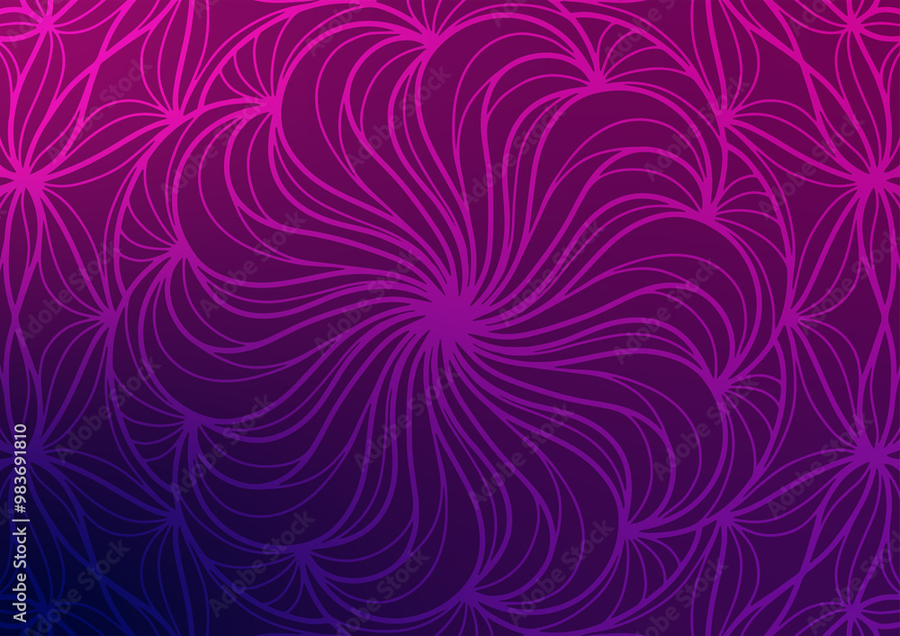 Fototapeta premium Modern design mandala purple line flower background
