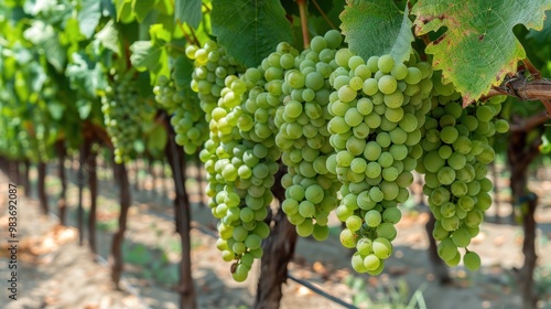 Wallpaper Mural Vineyard with Ripe Green Grapes Torontodigital.ca