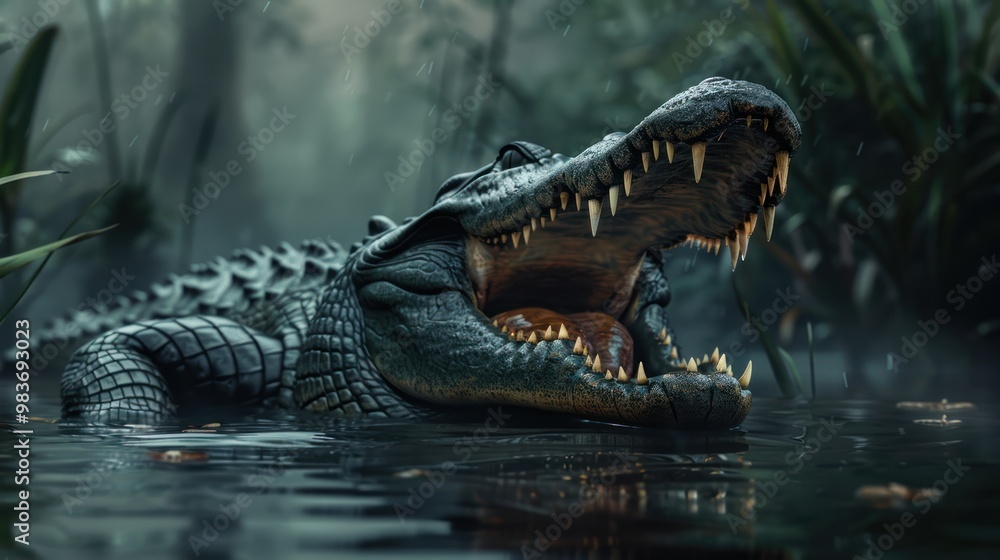 Fototapeta premium A Close-Up of an Alligator