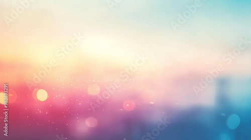 Abstract Blurred Sunset with Bokeh Lights and Dust