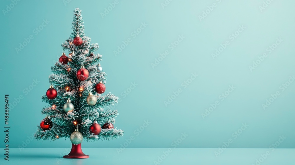 A charming tabletop Christmas tree decorated with miniature ornaments . A charming tabletop Christmas tree decorated with miniature ornaments .
