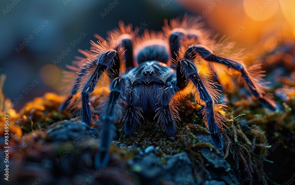 Close-up wildlife photography of a tarantula in its natural habitat ...