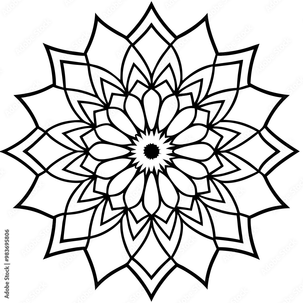 a vector of black and white colour design of a mandala with a white background a vector of black and white colour design of a mandala with a white background