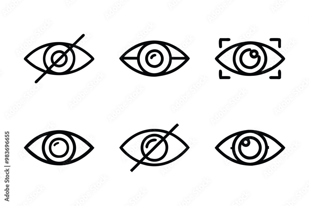 Eye icon bundle set in creative vector style Eye icon bundle set in creative vector style