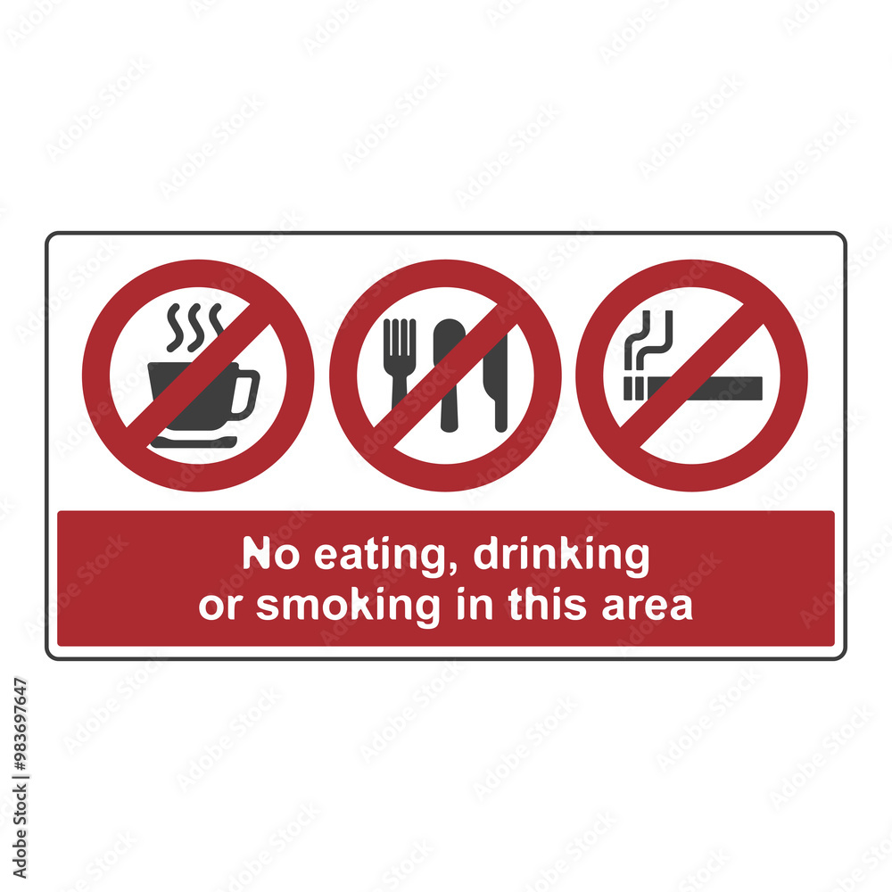 No eating or drinking, no smoking, flat logo No eating or drinking, no smoking, flat logo