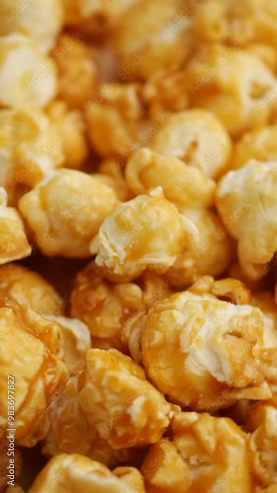 Enjoy some delicious, golden caramel popcorn snacks that are perfect for movie time viewing Enjoy some delicious, golden caramel popcorn snacks that are perfect for movie time viewing