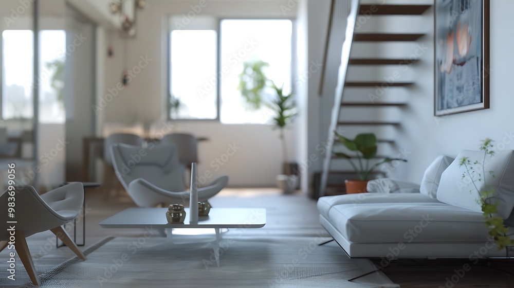Minimal living room with stylish interior design, captured in realistic HD Minimal living room with stylish interior design, captured in realistic HD