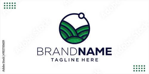 Creative Logo Farm With View, Design Inspiration, Illustration, Vector