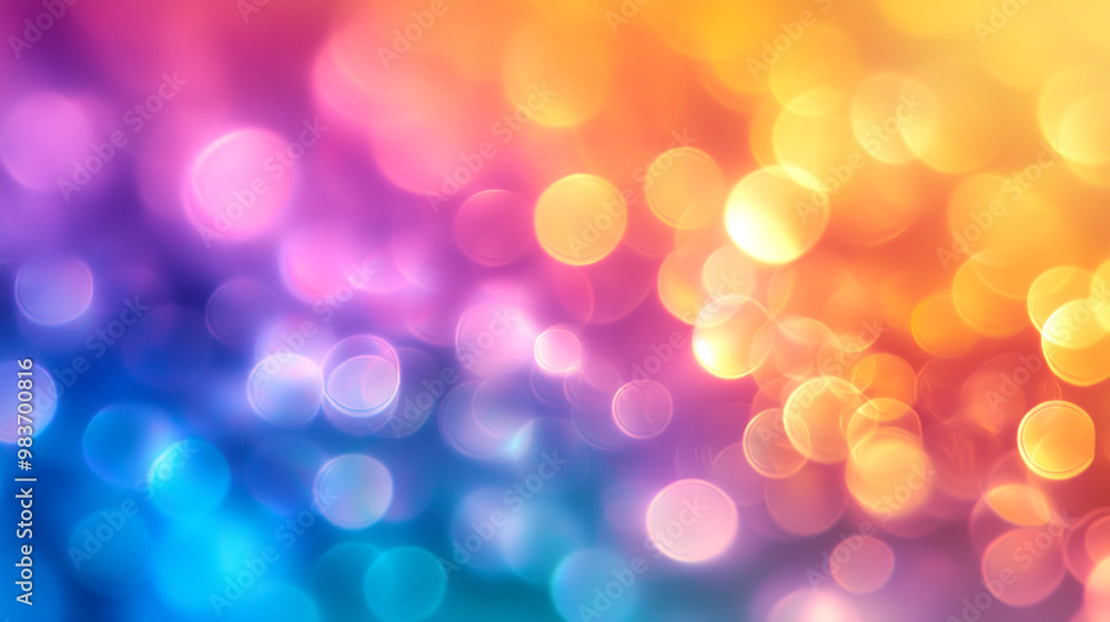 Vibrant bokeh effect with colorful circular patterns illuminating a blurred abstract background Vibrant bokeh effect with colorful circular patterns illuminating a blurred abstract background